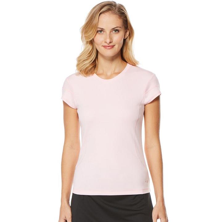 Women's Grand Slam Performance Cap Sleeve Golf Top, Size: Large, Light Pink