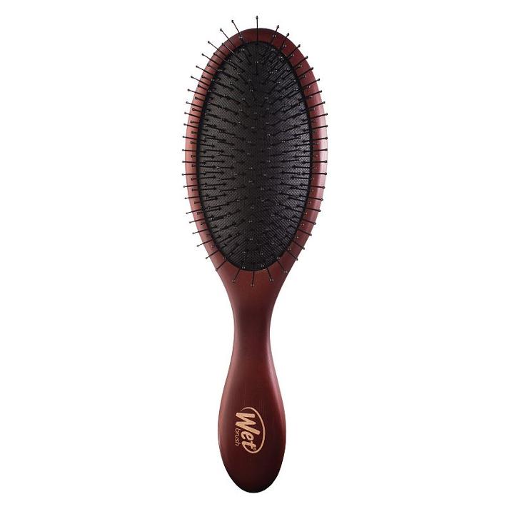 Wet Brush Detangling Naturals Wood Hair Brush, Dark Brown