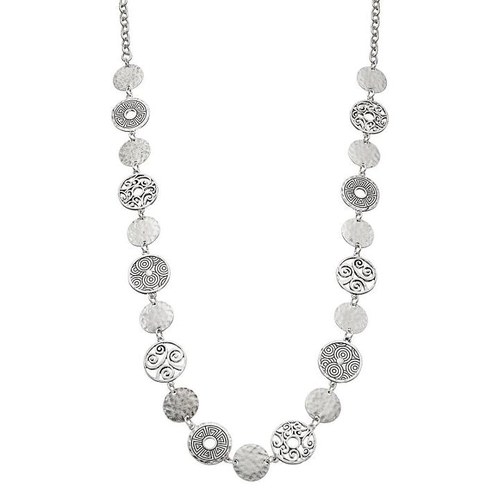 Long Disc Necklace, Women's, Silver