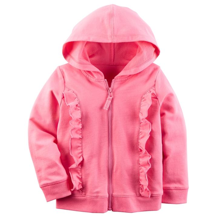 Girls 4-8 Carter's Ruffle Hoodie, Size: 8, Pink