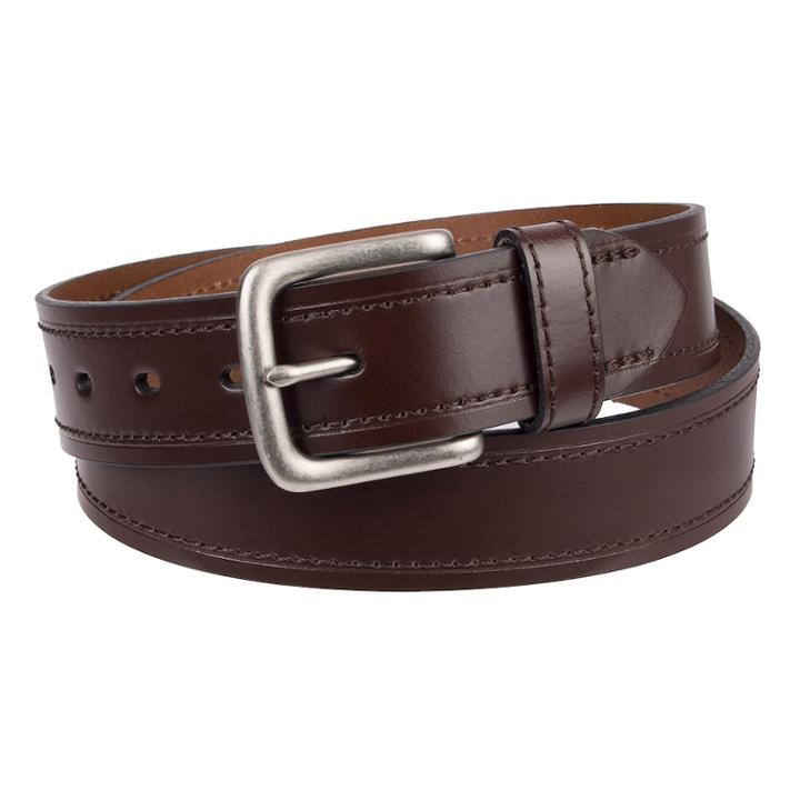 Men's Dickies Stitched Leather Belt, Size: Xl, Brown