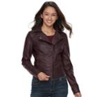 Juniors' J-2 Moto Faux-leather Jacket, Teens, Size: Xl, Med Brown