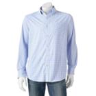 Men's Chaps Check Stretch Button-down Shirt, Size: Large, Blue