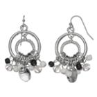 Black & White Bead Nickel Free Cluster Drop Earrings, Women's