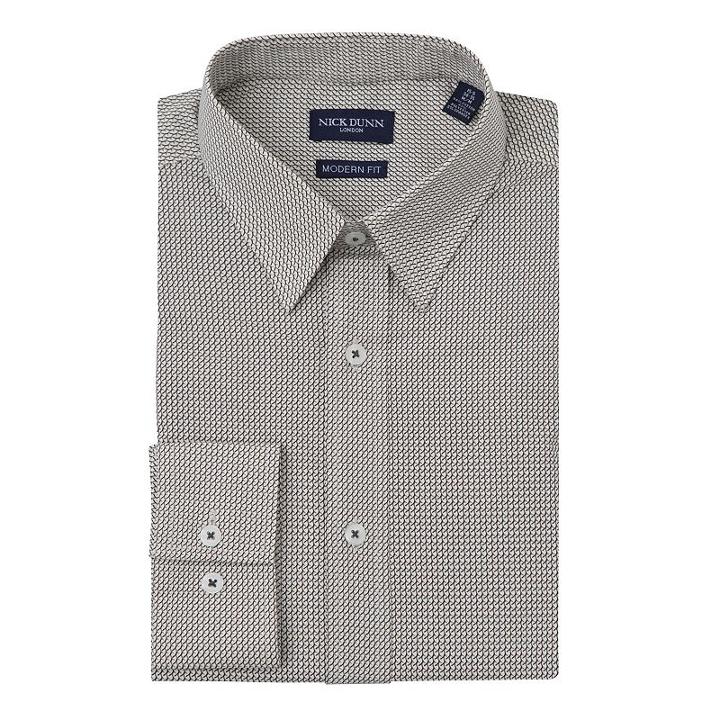 Men's Nick Graham Modern-fit Stretch Performance Dress Shirt, Size: S 34/35, Grey
