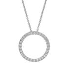 Sophie Miller Cubic Zirconia Sterling Silver Open Circle Pendant Necklace, Women's, Size: 18, White