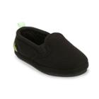 Dearfoams Boys' Plush Fleece Slippers, Boy's, Size: 9-10t, Black