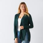 Women's Sonoma Goods For Life&trade; Marled Cardigan, Size: Small, Dark Green
