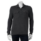 Men's Apt. 9&reg; Modern-fit Mockneck Quarter-zip Sweater, Size: Large, Dark Grey
