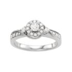 Diamond Round Halo Engagement Ring In 10k White Gold ( 1/2 Ct. T.w.), Women's, Size: 6