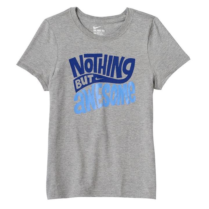 Girls 7-16 Nike Nothing But Awesome Tee, Girl's, Size: Medium, Grey Other