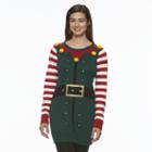 Women's Christmas Crewneck Tunic Sweater, Size: Xl, Med Green