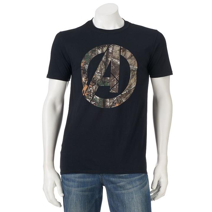 Marvel The Avengers Realtree Logo Tee - Men, Size: Xl, Black