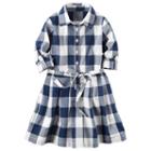 Girls 4-8 Carter's Long Sleeve Gingham Plaid Poplin Shirt Dress, Girl's, Size: 6x, Ovrfl Oth
