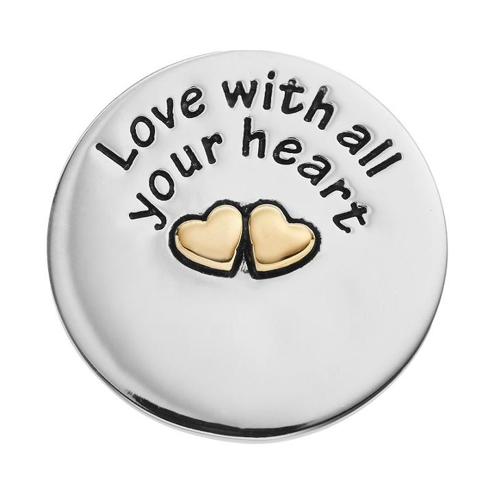 Blue La Rue Stainless Steel & 14k Gold-plated Two Tone Love With All Your Heart Coin Charm, Women's, Silver