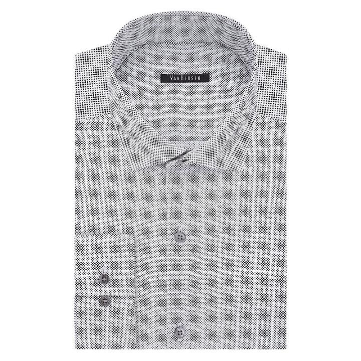 Men's Van Heusen Slim-fit Patterned Dress Shirt, Size: 18.5 36/37, Med Grey