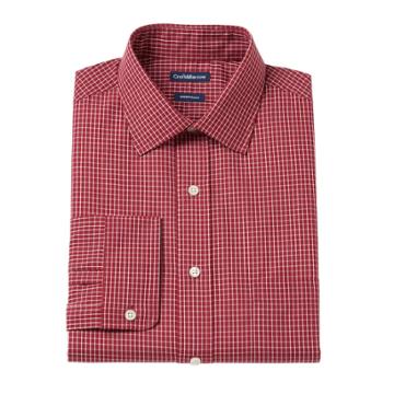 Men's Croft & Barrow&reg; Fitted Solid Easy Care Spread-collar Dress Shirt, Size: 17.5-32/33, Red