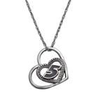 Insignia Collection Nascar Kasey Kahne 5 Stainless Steel Heart Pendant Necklace, Women's, Size: 18, Grey