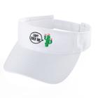 Women's Embroidered Can't Touch This Cactus Visor, White