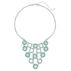 Aqua Pave & Round Stone Statement Necklace, Women's, Turq/aqua