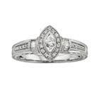 Round-cut Diamond Engagement Ring In 10k White Gold (1/4 Ct. T.w.), Women's, Size: 7.50