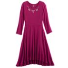 Girls 7-16 & Plus Size So&reg; Embellished Neck Cozy Dress, Size: 20 1/2, Med Pink