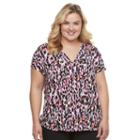 Plus Size Dana Buchman Textured Crepe Top, Women's, Size: 3xl, Dark Pink
