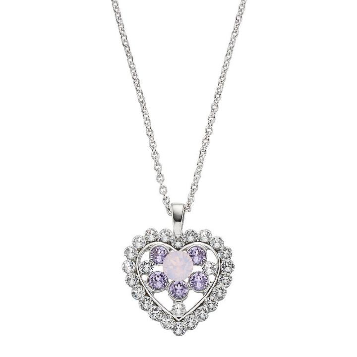 Brilliance Crystal Heart Pendant With Swarovski Crystals, Women's, Purple
