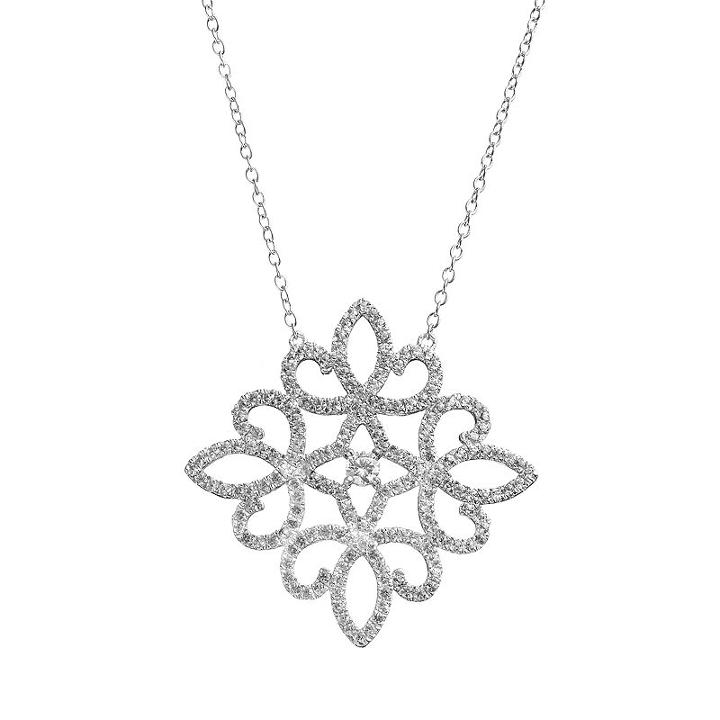 White Topaz Sterling Silver Lace Necklace, Women's, Size: 18