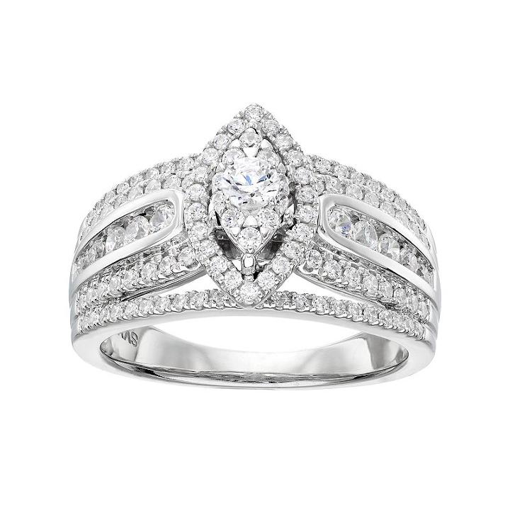 Simply Vera Vera Wang 14k White Gold 1 Carat T.w. Diamond Marquise Engagement Ring, Women's, Size: 6