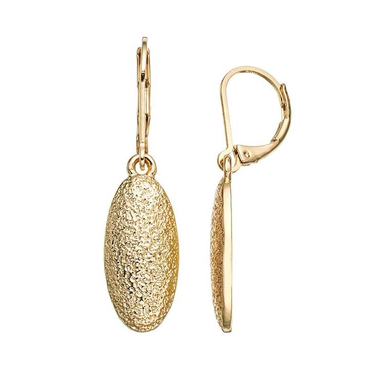 Dana Buchman Textured Oval Drop Earrings, Women's, Gold