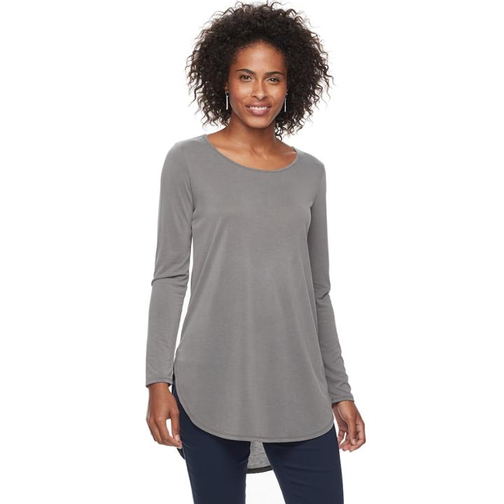 Women's Apt. 9&reg; Essential Tunic, Size: Xs, Grey