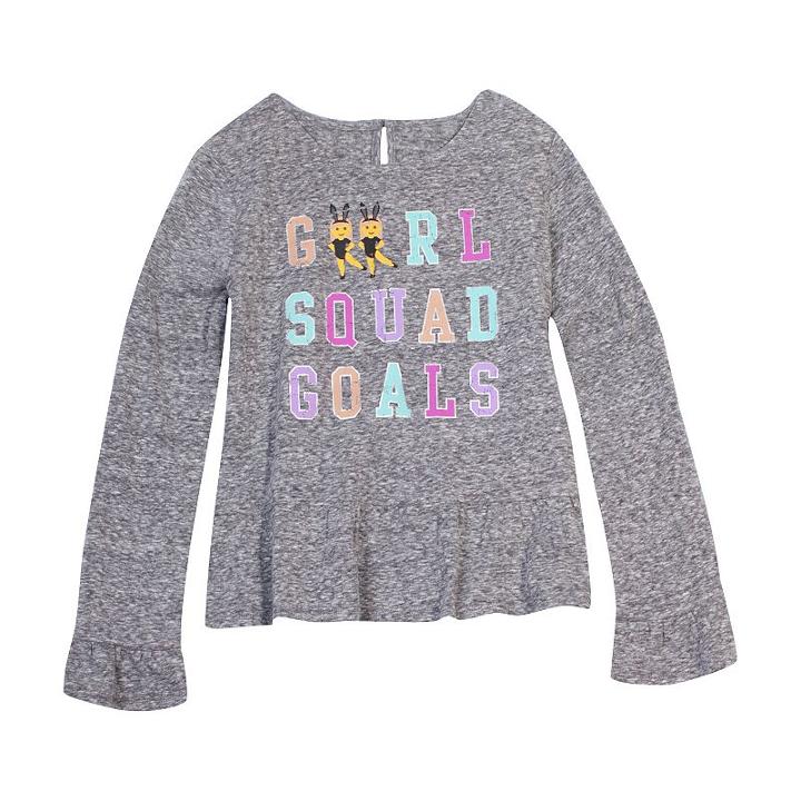 Girls 7-16 & Plus Size Harper & Elliott Peplum Graphic Tee, Size: Xl, Grey (charcoal)