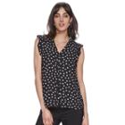 Women's Elle&trade; Flutter Top, Size: Medium, Black