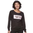 Juniors' Naughty Or Nice Flip Sequin Sweatshirt, Teens, Size: Xs, Black