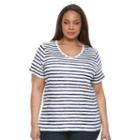 Plus Size Croft & Barrow&reg; Essential V-neck Tee, Women's, Size: 2xl, Blue