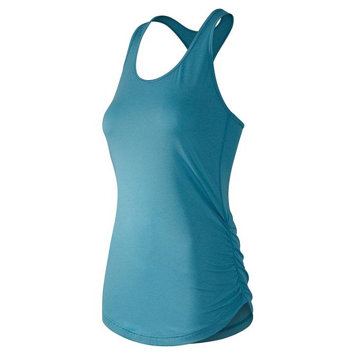 Women's New Balance The Perfect Shirred Racerback Workout Tank, Size: Xs, Dark Blue