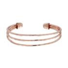 Rose Gold Textured Wire Cuff Bracelet, Women's, Light Pink