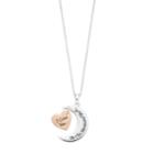 Silver Expressions By Larocks Two Tone I Love You To The Moon And Back Heart & Moon Pendant, Women's, Pink