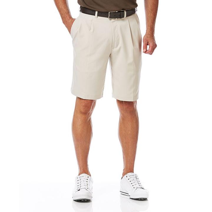 Big & Tall Grand Slam Classic-fit Performance Double-pleated Golf Shorts, Men's, Size: 54, Natural