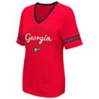 Women's Campus Heritage Georgia Bulldogs Fair Catch Football Tee, Size: Medium, Red