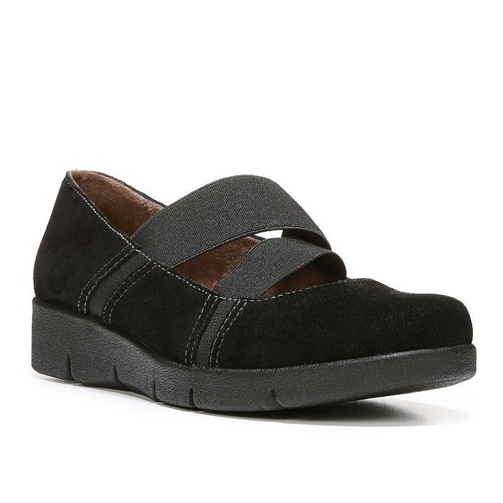 Naturalsoul By Naturalizer Populate Women's Asymetrical Mary Jane Flats, Size: Medium (6), Black