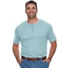 Big & Tall Croft & Barrow&reg; Classic-fit Easy-care Interlock Henley, Men's, Size: Xxl Tall, Blue (navy)