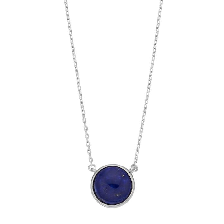 Sterling Silver Lapis Lazuli Cabochon Necklace, Women's, Blue