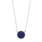 Sterling Silver Lapis Lazuli Cabochon Necklace, Women's, Blue