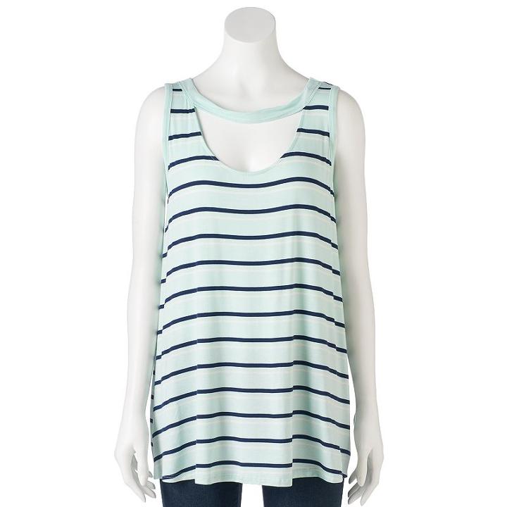 Women's French Laundry Cutout Tank, Size: Large, Green Oth