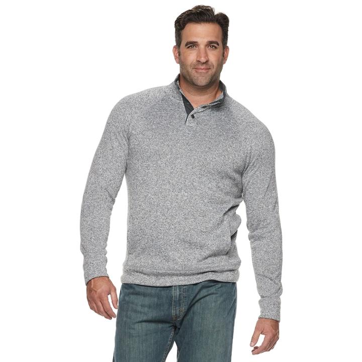 Big & Tall Sonoma Goods For Life&trade; Modern-fit Supersoft Sweater Fleece Mockneck Pullover, Men's, Size: 3xb, Black