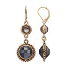 Dana Buchman Double Round Nickel Free Linear Drop Earrings, Women's, Med Brown