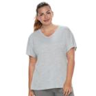 Plus Size Women's Tek Gear&reg; Mock-layer Racerback Tee, Size: 2xl, Light Grey