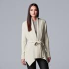 Women's Simply Vera Vera Wang Cozy Tie-front Cardigan Sweater, Size: Large, Silver